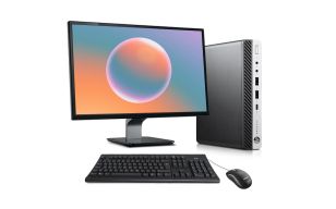 PC avec écran 22" reconditionné - HP ProDesk 600 G5 DM - i3-9300T - 16Go DDR4 - 256Go SSD - Windows 11