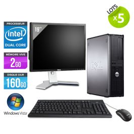 Lot de 5 Dell Optiplex 755 Desktop + Ecrans 19"