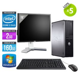 Lot de 5 Dell Optiplex 755 Desktop + Ecrans 19" 