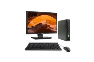 Pack pc de bureau HP EliteDesk 800 G2 USDT reconditionné + Ecran 22'' - i5 - 8Go - SSD 500Go - Windows 10