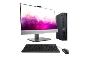 PC avec écran reconditionné - Dell 3070 Micro + Écran 24" HP E243M - I3 9100T - 16Go - 256Go SSD - W11
