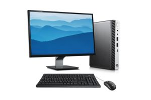 Pack pc de bureau HP EliteDesk 800 G4 DM reconditionné - i5 - 16Go DDR4 - 500Go SSD - Windows 10 + ecran 24"