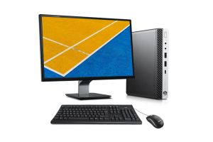 Pack PC de bureau HP EliteDesk 800 G4 DM reconditionné - i5 - 8Go DDR4 - 240Go SSD - Windows 10 + ecran 22"