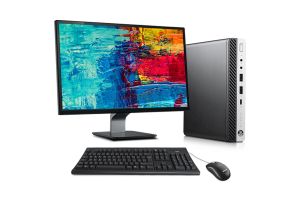 HP EliteDesk 800 G4 DM + Écran 23" - i5 - 8Go DDR4 - 256Go SSD - Windows 10
