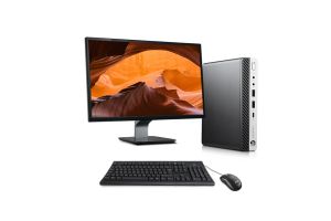 Pack avec écran PC bureau reconditionné - HP ProDesk 600 G4 Mini - i5-8500T - 8Go DDR4 - 240Go SSD - Windows 11 + 22"