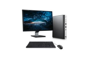 Pack avec écran Mini PC bureau reconditionné - HP ProDesk 600 G4 Mini - i5-8500T - 8Go DDR4 - 240Go SSD - Windows 11 + 24"
