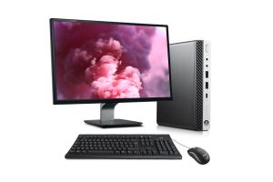 HP ProDesk 600 G4 Mini reconditionné + 24" I5 16 Go DDR4 512 Go SSD W11