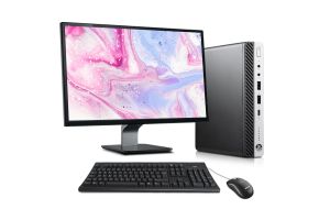 PC avec écran 23" reconditionné - HP ProDesk 600 G5 DM - i3-9300T - 16Go DDR4 - 256Go SSD - Windows 11