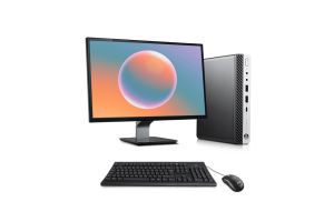 PC avec écran 22" reconditionné - HP ProDesk 600 G5 DM - i3-9300T - 8Go DDR4 - 256Go SSD - Windows 11