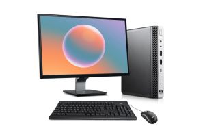 PC avec écran 22" reconditionné - HP ProDesk 600 G5 DM - i3-9300T - 16Go DDR4 - 256Go SSD - Windows 11