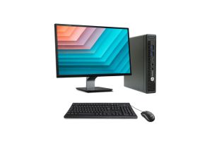 Pack pc de bureau HP EliteDesk 800 G2 USDT reconditionné + Ecran 22'' - i5 - 16Go - SSD 240Go - Windows 10