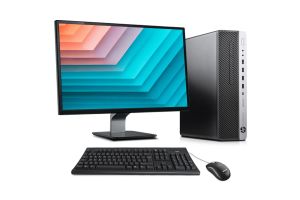 PC avec écran reconditionné - HP EliteDesk 800 G4 SFF + 24" - i5 - 8Go DDR4 - 256Go SSD - Windows 11