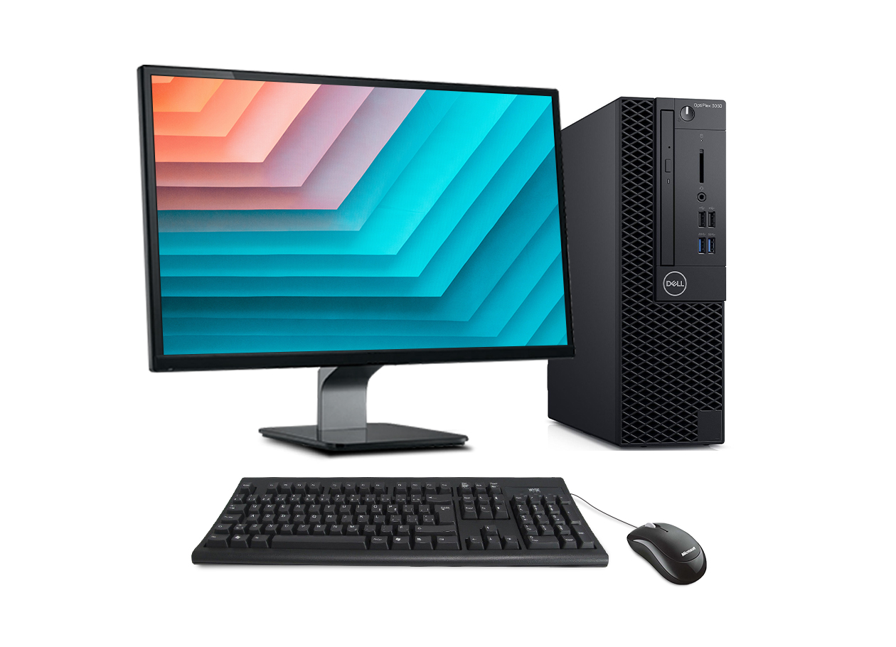 PC avec écran 22" reconditionné Dell 3060 SFF - G5400 - 8Go - 256Go SSD - W11